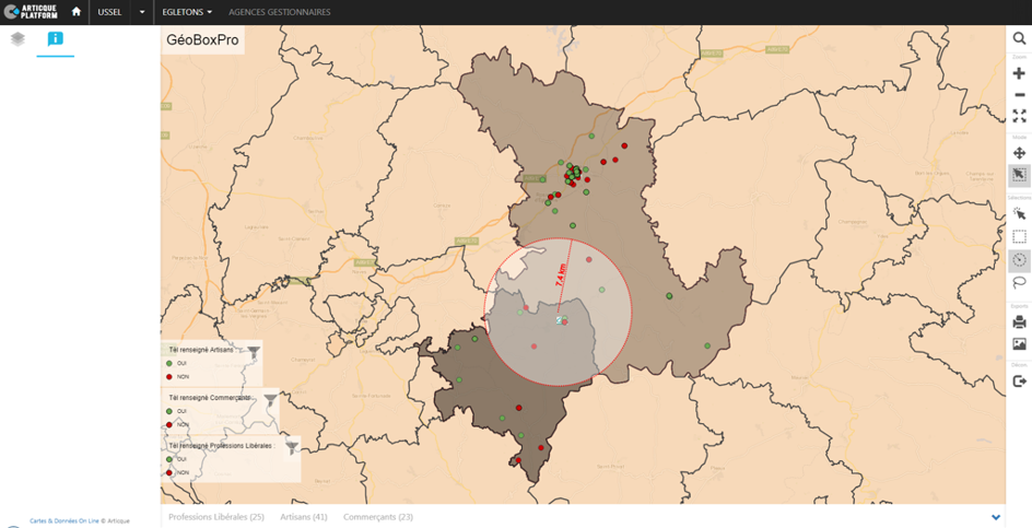 mapping application for the Crédit Agricole Centre France Bank