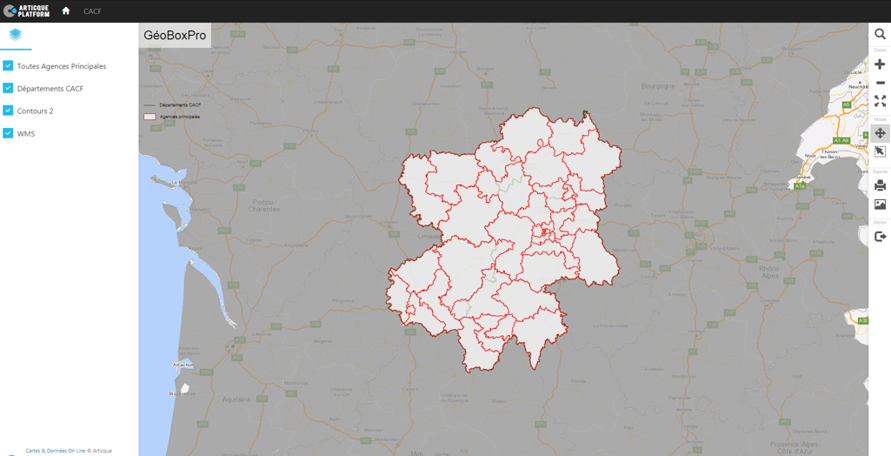 mapping application for banks and insurances